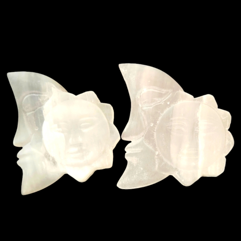 Selenite Sun and Moon